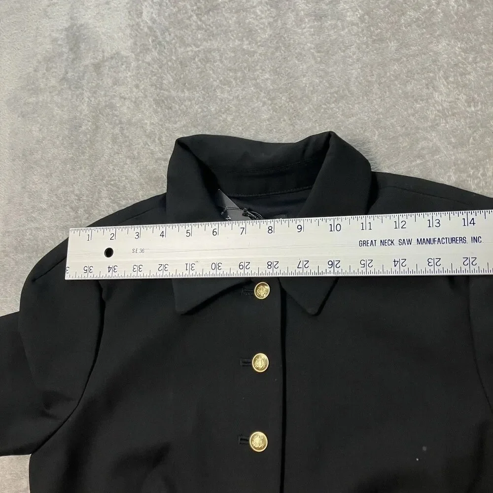 J Crew Parc Dress Womens 8 Black Carreman‎ Stretch Collared A Line Preppy Career